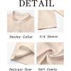 imageRuncati Mens Linen Henley Shirts Casual Lightweight 34 Sleeve TShirt Summer Beach Yoga Hippie TopsBeige