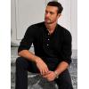 imageRuncati Mens Linen Henley Shirts Casual Lightweight 34 Sleeve TShirt Summer Beach Yoga Hippie TopsBlack