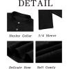 imageRuncati Mens Linen Henley Shirts Casual Lightweight 34 Sleeve TShirt Summer Beach Yoga Hippie TopsBlack