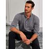 imageRuncati Mens Linen Henley Shirts Casual Lightweight 34 Sleeve TShirt Summer Beach Yoga Hippie TopsDark Grey