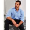 imageRuncati Mens Linen Henley Shirts Casual Lightweight 34 Sleeve TShirt Summer Beach Yoga Hippie TopsLight Blue
