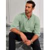 imageRuncati Mens Linen Henley Shirts Casual Lightweight 34 Sleeve TShirt Summer Beach Yoga Hippie TopsOlive Green