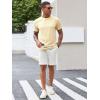 imageRuncati Mens Short Sleeve T Shirts Casual Crewneck Ribbed Knit Tee Tops Slim Fit Basic Stretch Summer ShirtBeige