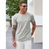 imageRuncati Mens Short Sleeve T Shirts Casual Crewneck Ribbed Knit Tee Tops Slim Fit Basic Stretch Summer ShirtGrey