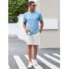 imageRuncati Mens Short Sleeve T Shirts Casual Crewneck Ribbed Knit Tee Tops Slim Fit Basic Stretch Summer ShirtSky Blue