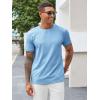 imageRuncati Mens Short Sleeve T Shirts Casual Crewneck Ribbed Knit Tee Tops Slim Fit Basic Stretch Summer ShirtSky Blue