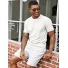 imageRuncati Mens Short Sleeve T Shirts Casual Crewneck Ribbed Knit Tee Tops Slim Fit Basic Stretch Summer ShirtWhite