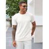 imageRuncati Mens Short Sleeve T Shirts Casual Crewneck Ribbed Knit Tee Tops Slim Fit Basic Stretch Summer ShirtWhite