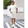 imageRuncati Mens Short Sleeve T Shirts Casual Crewneck Ribbed Knit Tee Tops Slim Fit Basic Stretch Summer ShirtWhite