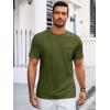 imageRuncati Mens Short Sleeve T Shirts Crew Neck Casual Summer Basic Shirt Lightweight Tee Tops with PocketArmy Green