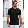 imageRuncati Mens Short Sleeve T Shirts Crew Neck Casual Summer Basic Shirt Lightweight Tee Tops with PocketBlack