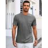 imageRuncati Mens Short Sleeve T Shirts Crew Neck Casual Summer Basic Shirt Lightweight Tee Tops with PocketDark Gray