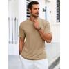 imageRuncati Mens Short Sleeve T Shirts Crew Neck Casual Summer Basic Shirt Lightweight Tee Tops with PocketKhaki