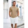 imageRuncati Mens Short Sleeve T Shirts Crew Neck Casual Summer Basic Shirt Lightweight Tee Tops with PocketKhaki