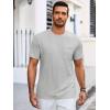 imageRuncati Mens Short Sleeve T Shirts Crew Neck Casual Summer Basic Shirt Lightweight Tee Tops with PocketLight Grey