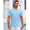 imageRuncati Mens Short Sleeve T Shirts Crew Neck Casual Summer Basic Shirt Lightweight Tee Tops with PocketSky Blue