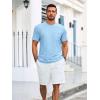 imageRuncati Mens Short Sleeve T Shirts Crew Neck Casual Summer Basic Shirt Lightweight Tee Tops with PocketSky Blue