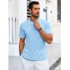 imageRuncati Mens Short Sleeve T Shirts Crew Neck Casual Summer Basic Shirt Lightweight Tee Tops with PocketSky Blue