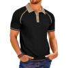 imageRuncati Mens Casual Polo Shirts Short Sleeve Lightweight Stretchy Golf Shirt Summer Beach Raglan TopsBlack