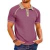 imageRuncati Mens Casual Polo Shirts Short Sleeve Lightweight Stretchy Golf Shirt Summer Beach Raglan TopsBurgundy