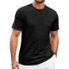 imageRuncati Mens Short Sleeve T Shirts Crew Neck Casual Summer Basic Shirt Lightweight Tee Tops with PocketBlack
