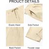 imageRuncati Mens Casual Pants Drawstring Elastic Waist Lightweight Cropped Linen Pants Summer Yoga Beach TrousersBeige