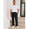 imageRuncati Mens Casual Pants Drawstring Elastic Waist Lightweight Cropped Linen Pants Summer Yoga Beach TrousersBlack