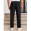 imageRuncati Mens Casual Pants Drawstring Elastic Waist Lightweight Cropped Linen Pants Summer Yoga Beach TrousersBlack