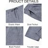 imageRuncati Mens Casual Pants Drawstring Elastic Waist Lightweight Cropped Linen Pants Summer Yoga Beach TrousersDark Grey
