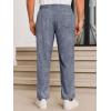imageRuncati Mens Casual Pants Drawstring Elastic Waist Lightweight Cropped Linen Pants Summer Yoga Beach TrousersDark Grey