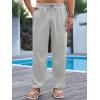imageRuncati Mens Casual Pants Drawstring Elastic Waist Lightweight Cropped Linen Pants Summer Yoga Beach TrousersGrey