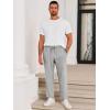 imageRuncati Mens Casual Pants Drawstring Elastic Waist Lightweight Cropped Linen Pants Summer Yoga Beach TrousersGrey