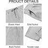 imageRuncati Mens Casual Pants Drawstring Elastic Waist Lightweight Cropped Linen Pants Summer Yoga Beach TrousersGrey