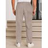 imageRuncati Mens Casual Pants Drawstring Elastic Waist Lightweight Cropped Linen Pants Summer Yoga Beach TrousersKhaki