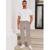 imageRuncati Mens Casual Pants Drawstring Elastic Waist Lightweight Cropped Linen Pants Summer Yoga Beach TrousersKhaki