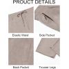 imageRuncati Mens Casual Pants Drawstring Elastic Waist Lightweight Cropped Linen Pants Summer Yoga Beach TrousersKhaki