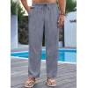 imageRuncati Mens Casual Pants Drawstring Elastic Waist Lightweight Cropped Linen Pants Summer Yoga Beach TrousersNavy