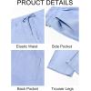 imageRuncati Mens Casual Pants Drawstring Elastic Waist Lightweight Cropped Linen Pants Summer Yoga Beach TrousersSky Blue