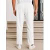 imageRuncati Mens Casual Pants Drawstring Elastic Waist Lightweight Cropped Linen Pants Summer Yoga Beach TrousersWhite