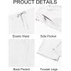 imageRuncati Mens Casual Pants Drawstring Elastic Waist Lightweight Cropped Linen Pants Summer Yoga Beach TrousersWhite