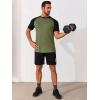 imageRuncati Mens Casual Slim Fit T Shirts Raglan Short Sleeve Crewneck Baseball Tees Color Block Workout Fashion ShirtArmy Green
