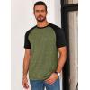 imageRuncati Mens Casual Slim Fit T Shirts Raglan Short Sleeve Crewneck Baseball Tees Color Block Workout Fashion ShirtArmy Green