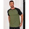 imageRuncati Mens Casual Slim Fit T Shirts Raglan Short Sleeve Crewneck Baseball Tees Color Block Workout Fashion ShirtArmy Green