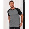 imageRuncati Mens Casual Slim Fit T Shirts Raglan Short Sleeve Crewneck Baseball Tees Color Block Workout Fashion ShirtBlack