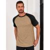 imageRuncati Mens Casual Slim Fit T Shirts Raglan Short Sleeve Crewneck Baseball Tees Color Block Workout Fashion ShirtBrown