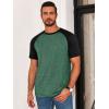 imageRuncati Mens Casual Slim Fit T Shirts Raglan Short Sleeve Crewneck Baseball Tees Color Block Workout Fashion ShirtDark Green