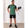 imageRuncati Mens Casual Slim Fit T Shirts Raglan Short Sleeve Crewneck Baseball Tees Color Block Workout Fashion ShirtDark Green