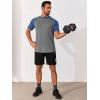 imageRuncati Mens Casual Slim Fit T Shirts Raglan Short Sleeve Crewneck Baseball Tees Color Block Workout Fashion ShirtLight Grey