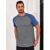 imageRuncati Mens Casual Slim Fit T Shirts Raglan Short Sleeve Crewneck Baseball Tees Color Block Workout Fashion ShirtLight Grey