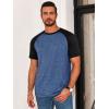 imageRuncati Mens Casual Slim Fit T Shirts Raglan Short Sleeve Crewneck Baseball Tees Color Block Workout Fashion ShirtNavy Blue